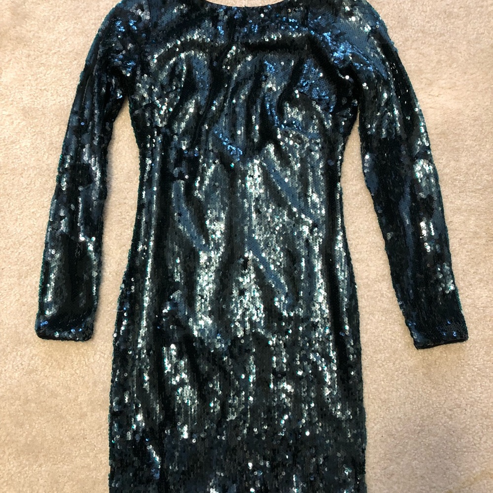 NWOT Dress the Population Lola Dark Green Dress